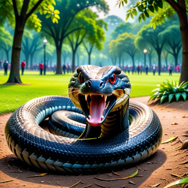 Foto de un llanto de una cobra en el parque