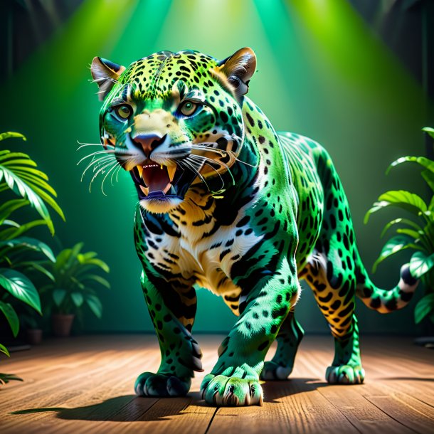 Foto de un jaguar de baile verde