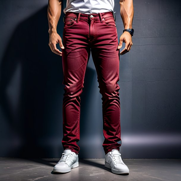 Picture of a maroon jeans from concrete