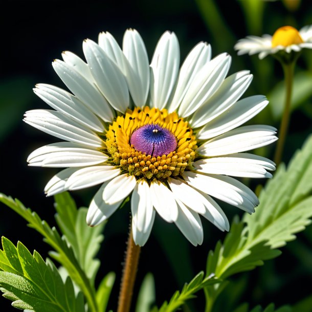 Pic d'une marguerite kaki, sauvage