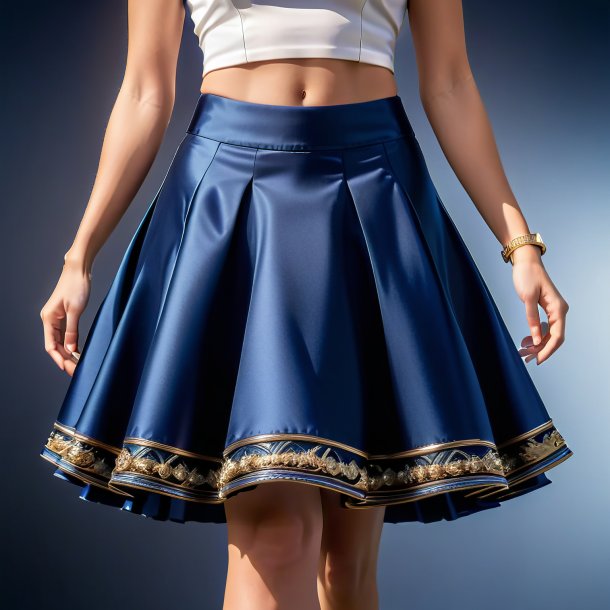 Pic of a navy blue skirt from metal