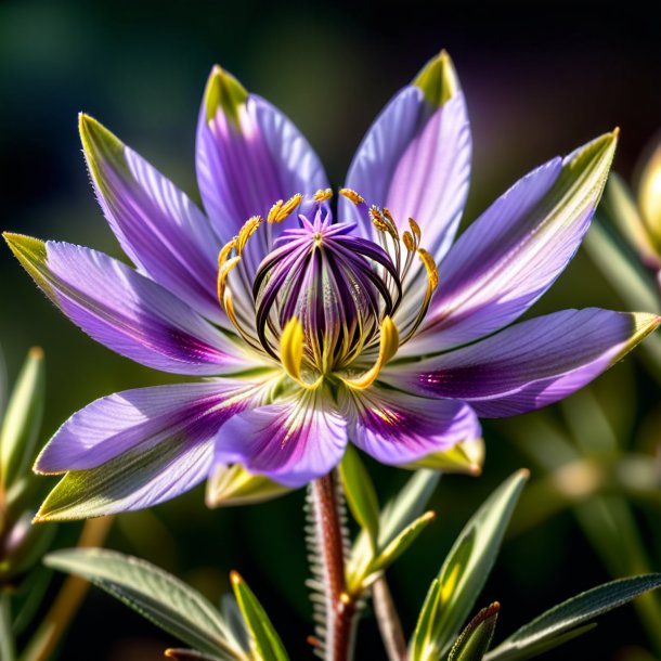 Photo of a olive pasque flower