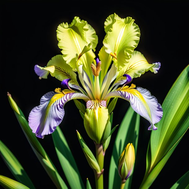 Depiction of a lime iris