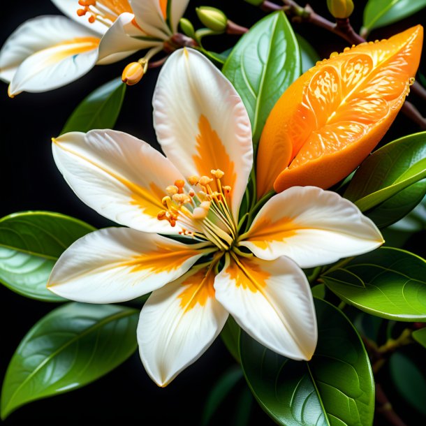 Depiction of a ivory orange blossom