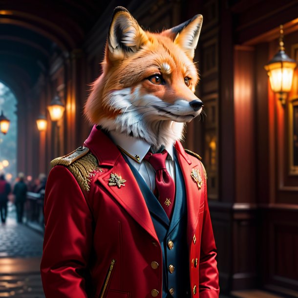 Image d'un renard dans une veste rouge