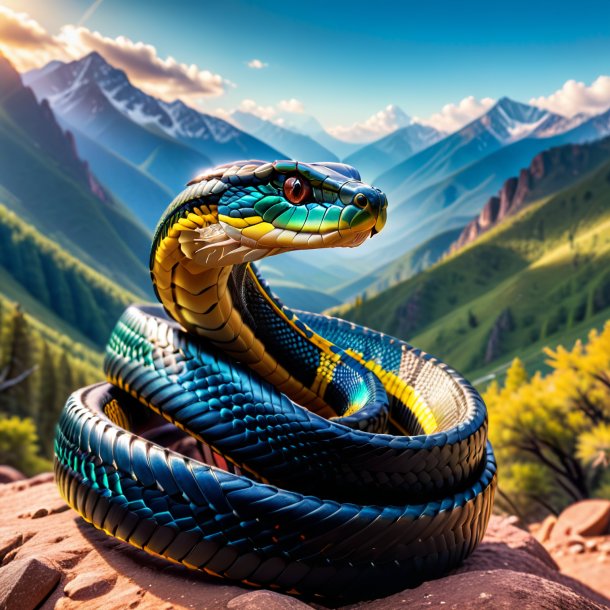 Image d'un cobra dans une ceinture dans les montagnes