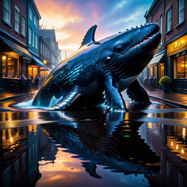 Pic of a drinking of a whale in the puddle