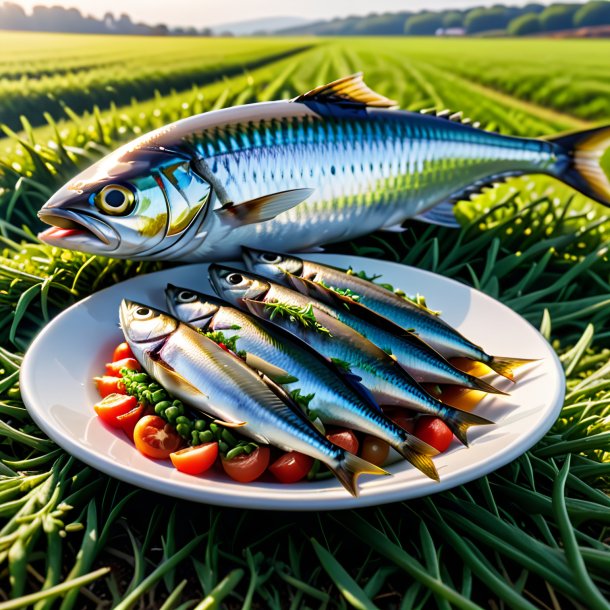 Foto de una comida de sardinas en el campo