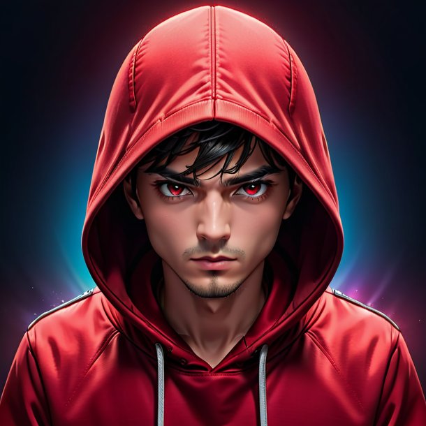 Clipart of a crimson hoodie from paper