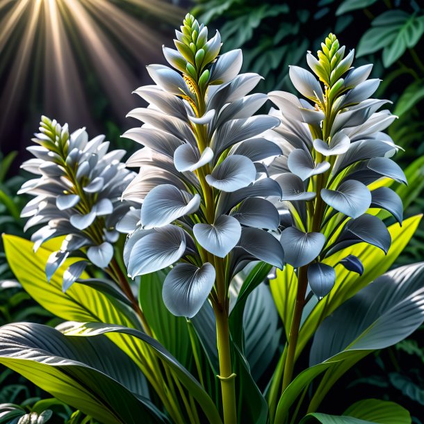 Foto de una celsia de plata, flor grande