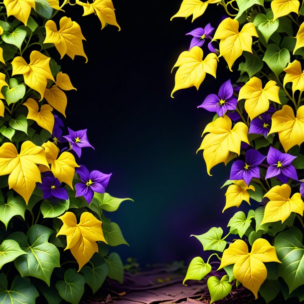 Clipart d'un lierre jaune violet