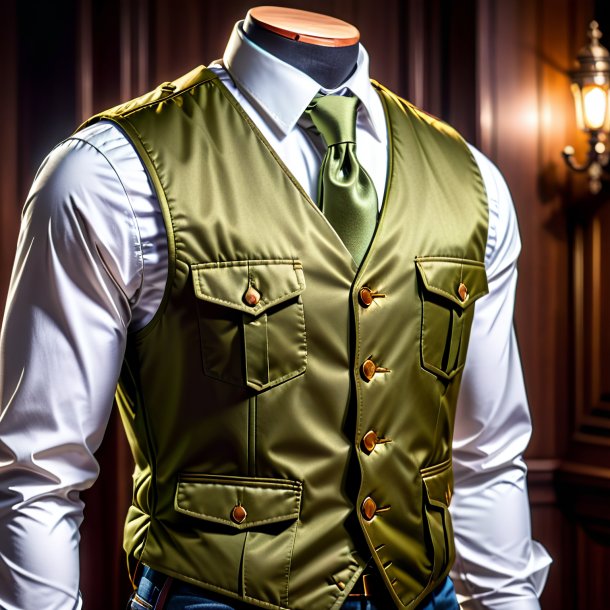 Pic of a khaki vest from wood