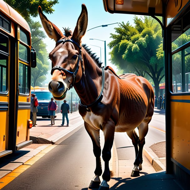 Photo of a threatening of a mule on the bus stop