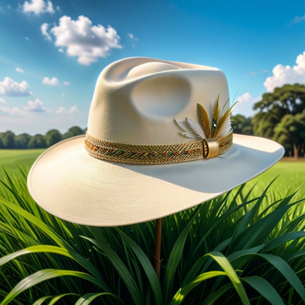 Imagen de un sombrero de marfil de la hierba