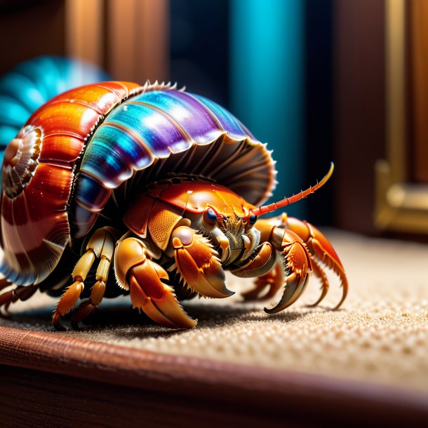 Image of a hermit crab in a belt in the house