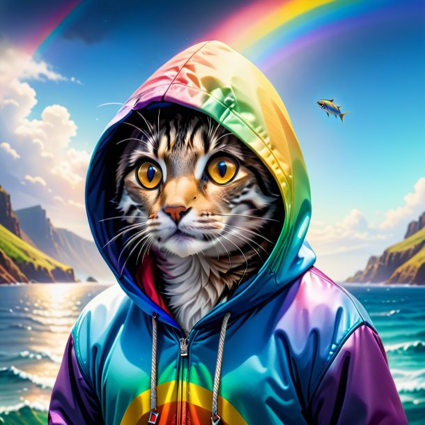 Picture of a sardines in a hoodie on the rainbow