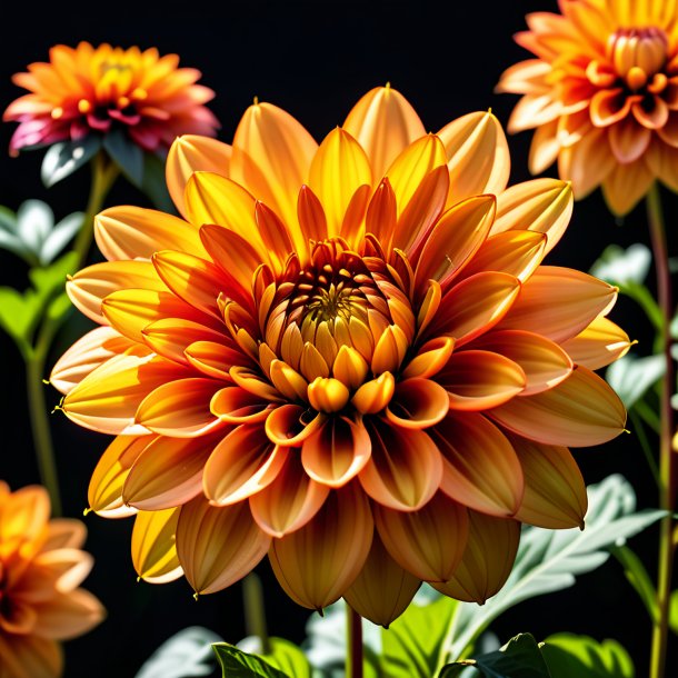 Imágenes de una dahlia naranja