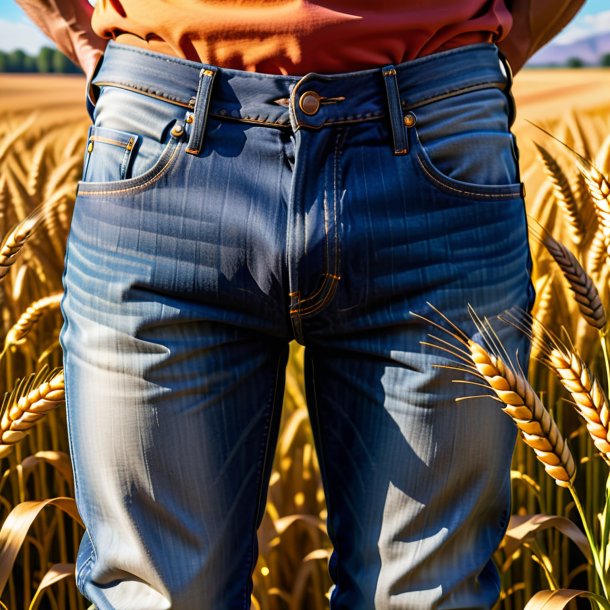 Fotografia de um jeans de trigo de gesso