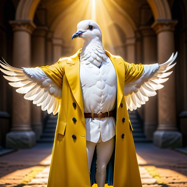 Image of a dove in a yellow coat