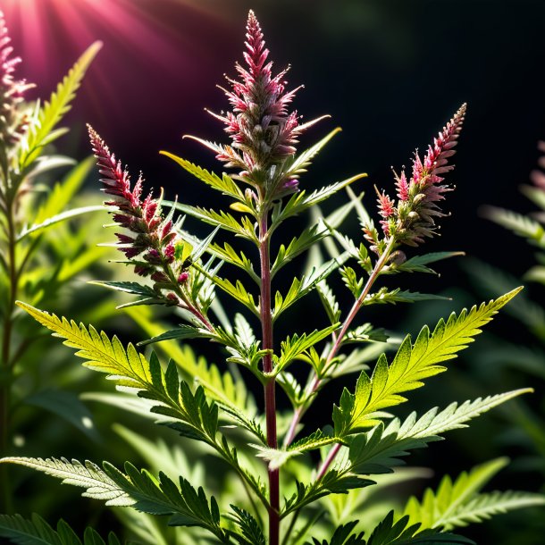 Portrait of a maroon mugwort