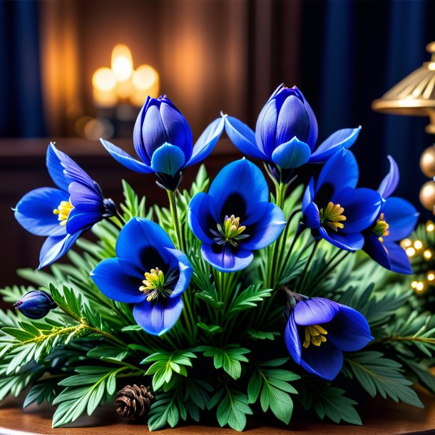 Photo d'un aconite de noël bleu