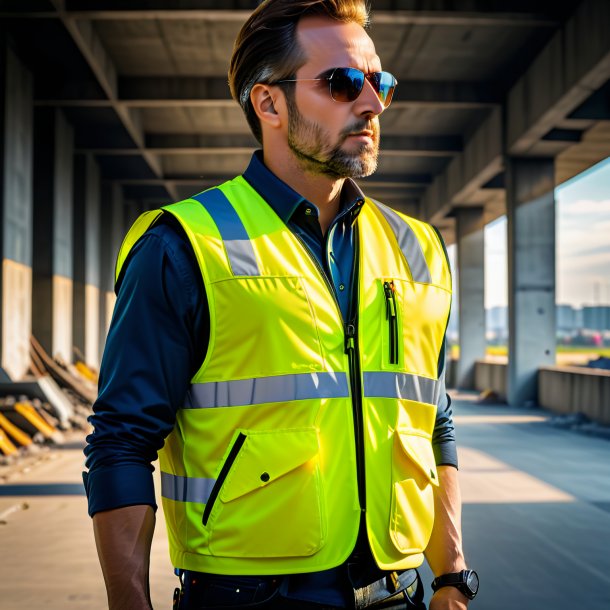 Pic of a yellow vest from concrete