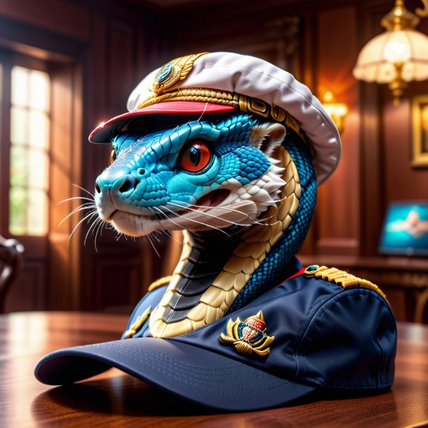 Foto de una cobra en una gorra en la casa