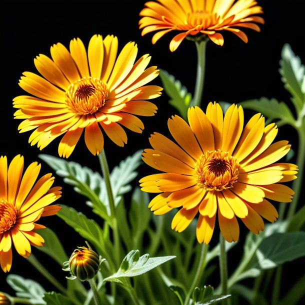 Image d'une fleur de kaki ursinia calendula