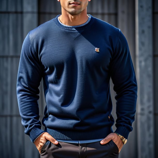 Picture of a navy blue sweater from concrete