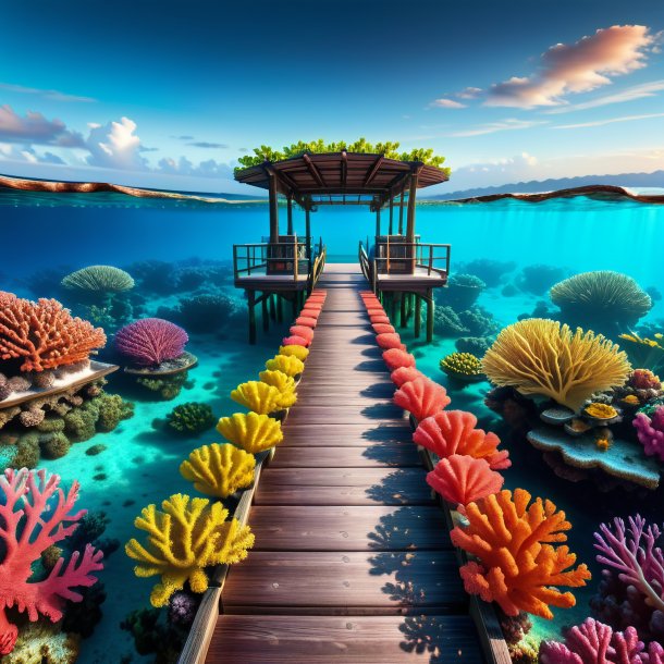 Portrayal of a coral dock