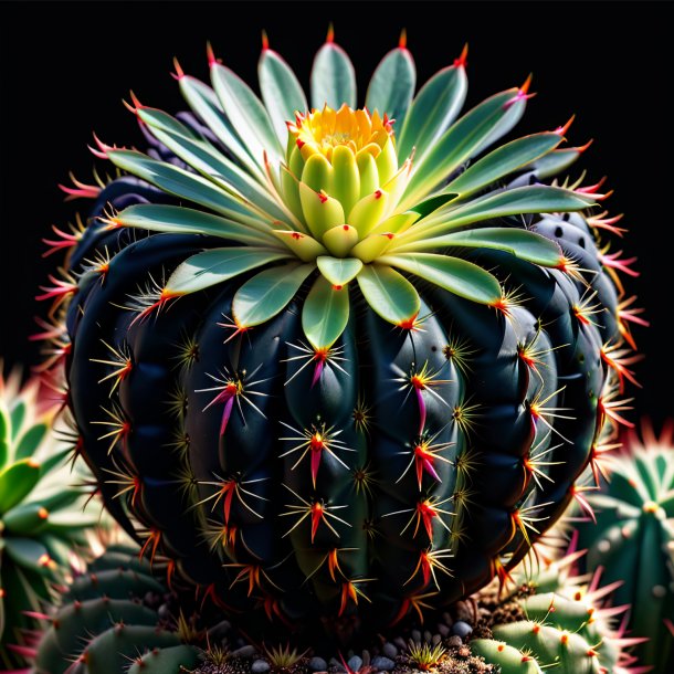 Portrayal of a black cactus