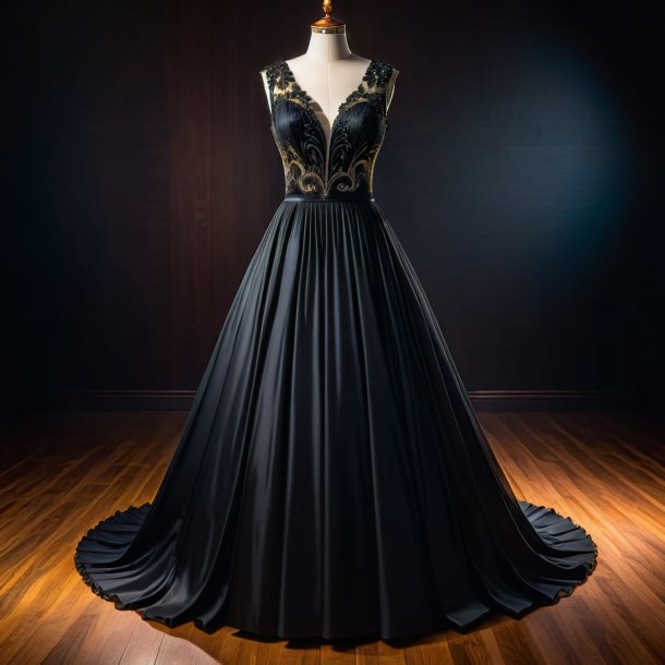 Image of a black dress from wood