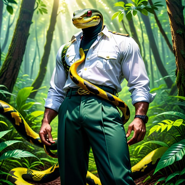 Image of a snake in a trousers in the forest