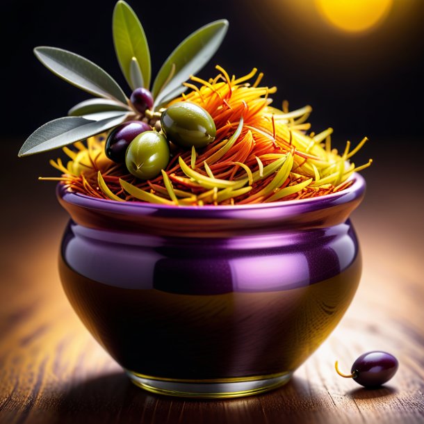 Depicting of a olive saffron