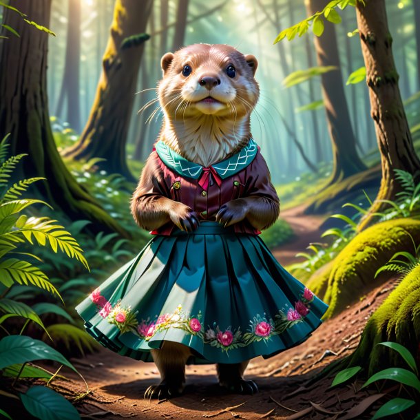 Picture of a otter in a skirt in the forest