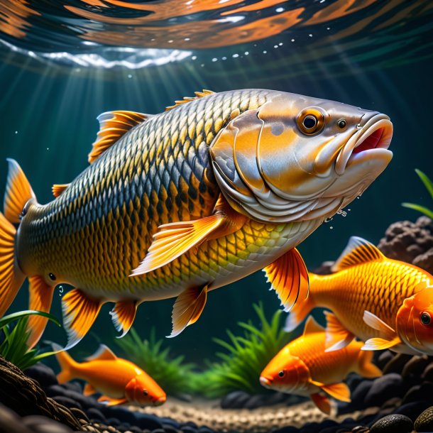 Picture of a carp in a orange belt