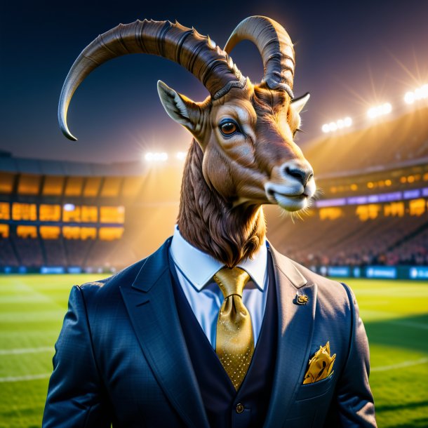 Image of a ibex in a jacket on the field