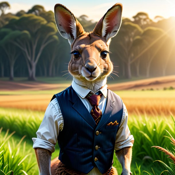 Illustration of a kangaroo in a vest on the field