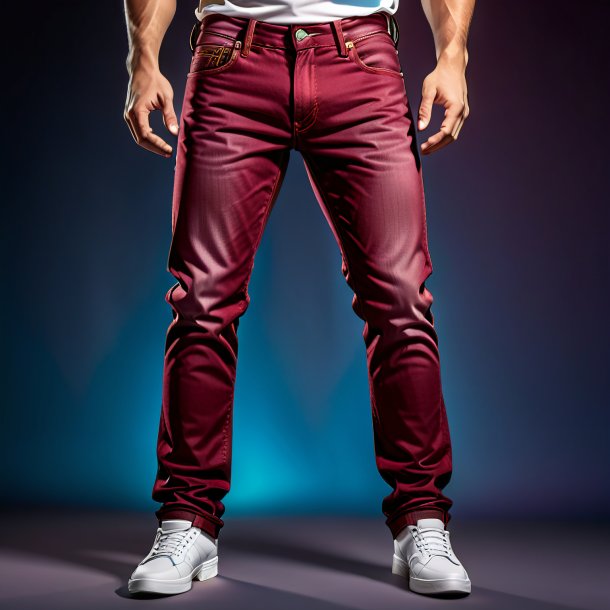 Illustration of a maroon jeans from gypsum