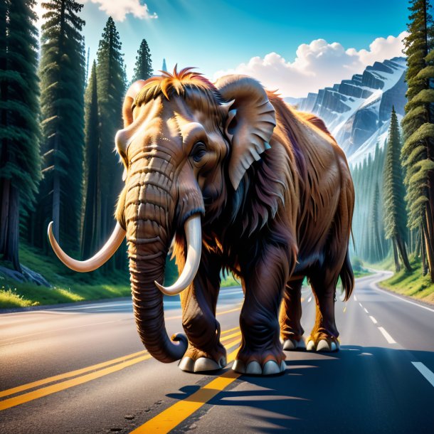 Image of a mammoth in a shoes on the road