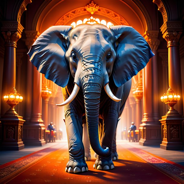 Pic of a elephant in a orange gloves