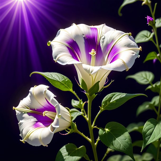 Retrato de um marfim bindweed, roxo