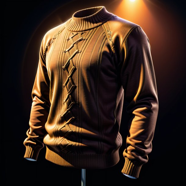 Sketch of a brown sweater from metal