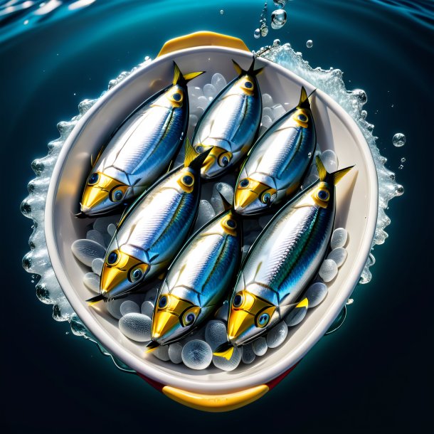 Image of a sardines in a shoes in the water