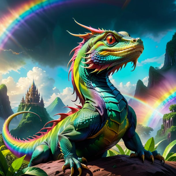 Pic of a playing of a basilisk on the rainbow