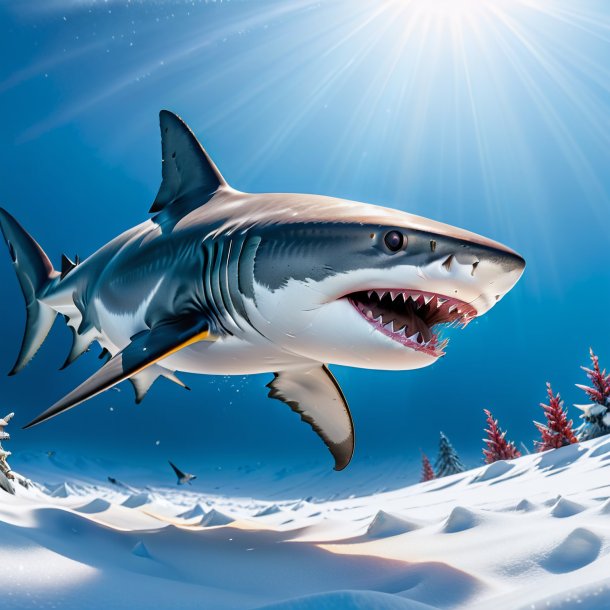 Pic of a playing of a shark in the snow