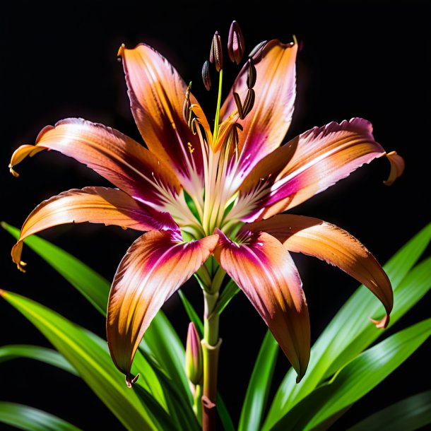 Portrait d'un crinum hybride brun