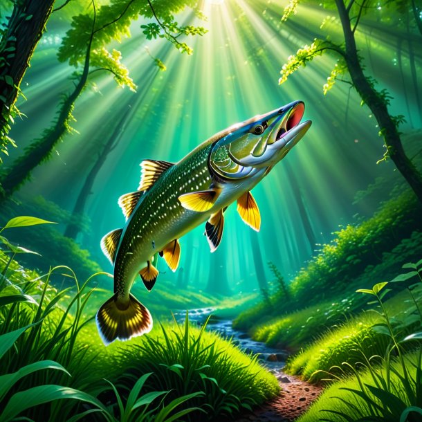 Image of a pike in a green belt