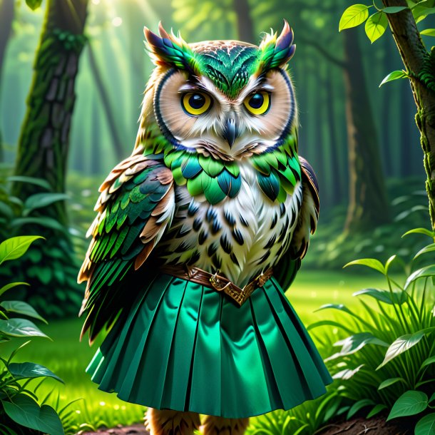 Photo of a owl in a green skirt