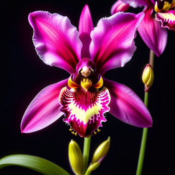 Imagen de una ophrys rosa caliente, orquídea mosca